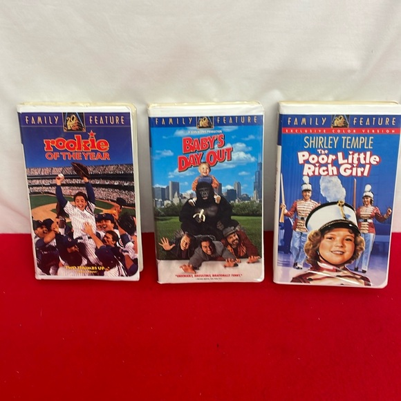 Other - Fox Video VHS Tapes lot of 3 - Babys Day Out - Rookie oftheyear - Poor Little Ri